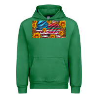 Emerald usa flag and serape with leopard and sunflowers license plate Urban Hoodie - Artiststas