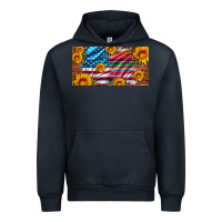 Navy usa flag and serape with leopard and sunflowers license plate Urban Hoodie - Artiststas