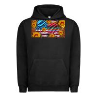 Pigment Black usa flag and serape with leopard and sunflowers license plate Urban Hoodie - Artiststas