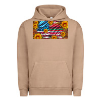 Pigment Burro usa flag and serape with leopard and sunflowers license plate Urban Hoodie - Artiststas