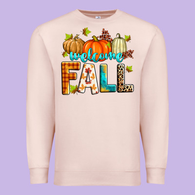 Welcome Fall Premium Sweatshirt Designed By Zillion Design Studio