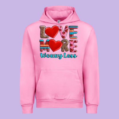 Love More Worry Less Urban Hoodie Designed By Adodesignshop