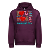 Mauve Wine love more worry less Urban Hoodie - AdoDesignShop