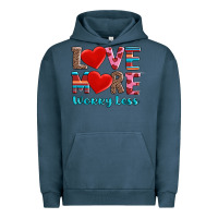Pigment Midnight Navy love more worry less Urban Hoodie - AdoDesignShop