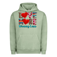 Pigment Oil Green love more worry less Urban Hoodie - AdoDesignShop