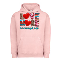 Pigment Salmon love more worry less Urban Hoodie - AdoDesignShop