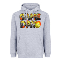 Heather Grey game day softball leopard Heavyweight Hoodie - Zillion Design Studio