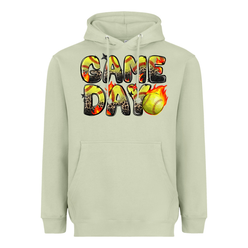 Game Day Softball Leopard Heavyweight Hoodie by Zillion Design Studio | Teevron