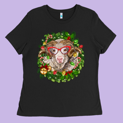 Christmas Merino Ladies Tee Designed By Barkaloodesign