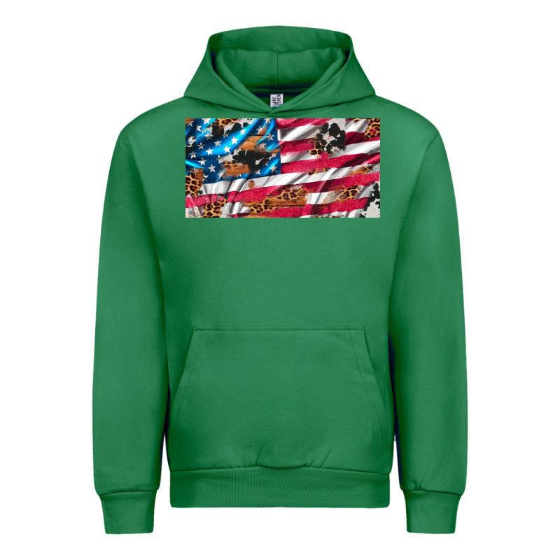 Usa Flag And Leopard With Wood License Plate Urban Hoodie by Artiststas | Teevron