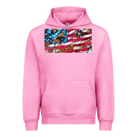 Fuchsia Pink usa flag and leopard with wood license plate Urban Hoodie - Artiststas