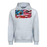 Heather Grey usa flag and leopard with wood license plate Urban Hoodie - Artiststas