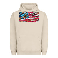 Pigment French Oak usa flag and leopard with wood license plate Urban Hoodie - Artiststas