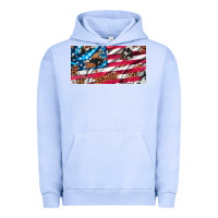 Pigment Grape Ice usa flag and leopard with wood license plate Urban Hoodie - Artiststas