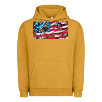 Pigment Peanut Butter usa flag and leopard with wood license plate Urban Hoodie - Artiststas