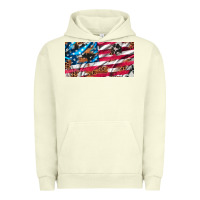 Pigment Pistachio usa flag and leopard with wood license plate Urban Hoodie - Artiststas