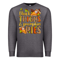 Charcoal Heather thick thighs and pumpkin pies Premium Sweatshirt - Zillion Design Studio