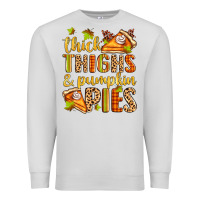 Dove Grey thick thighs and pumpkin pies Premium Sweatshirt - Zillion Design Studio