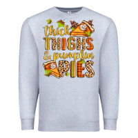 Heather Grey thick thighs and pumpkin pies Premium Sweatshirt - Zillion Design Studio