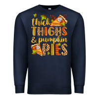 Navy thick thighs and pumpkin pies Premium Sweatshirt - Zillion Design Studio