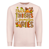Pale Pink thick thighs and pumpkin pies Premium Sweatshirt - Zillion Design Studio