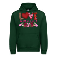 Forest Green love is all you need Urban Hoodie - AdoDesignShop