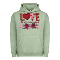 Pigment Oil Green love is all you need Urban Hoodie - AdoDesignShop
