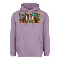 Lavender horses with leopard and sunflowers Heavyweight Hoodie - RanaPortraitStore