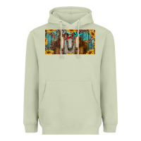 Matcha horses with leopard and sunflowers Heavyweight Hoodie - RanaPortraitStore