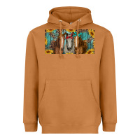 Meerkat horses with leopard and sunflowers Heavyweight Hoodie - RanaPortraitStore