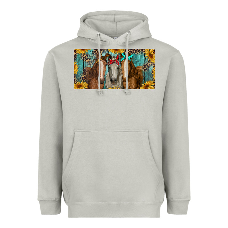 Horses With Leopard And Sunflowers Heavyweight Hoodie by RanaPortraitStore | Teevron