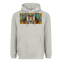 Moon Dust horses with leopard and sunflowers Heavyweight Hoodie - RanaPortraitStore
