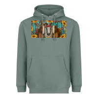 Sage horses with leopard and sunflowers Heavyweight Hoodie - RanaPortraitStore