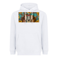White horses with leopard and sunflowers Heavyweight Hoodie - RanaPortraitStore