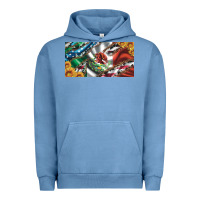 Pigment Pebble Blue usa flag and mexico flag with sunflower and cowhide  license plate Urban Hoodie - Artiststas