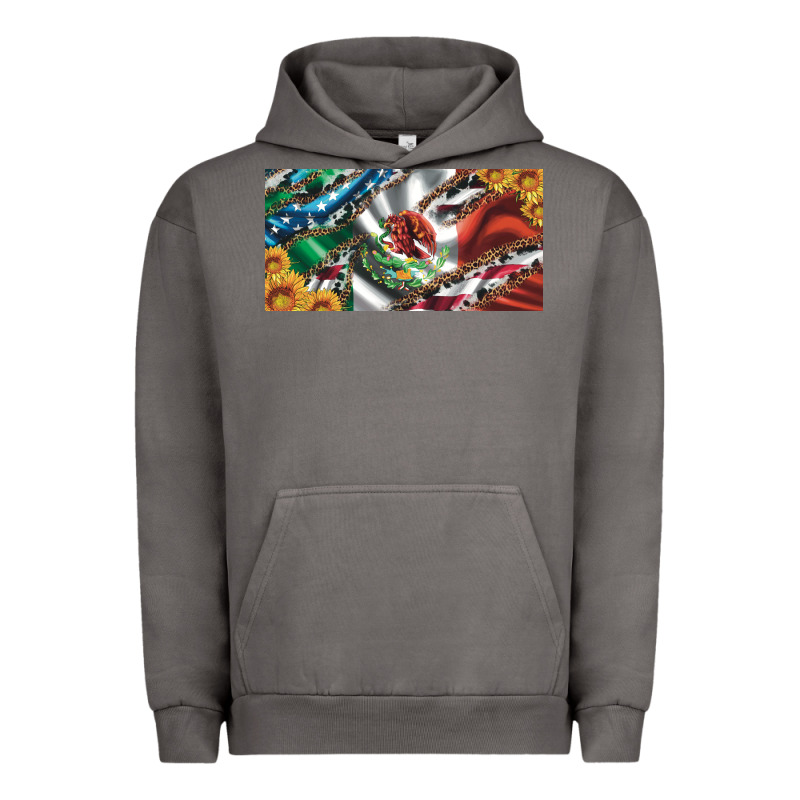 Usa Flag And Mexico Flag With Sunflower And Cowhide  License Plate Urban Hoodie by Artiststas | Teevron