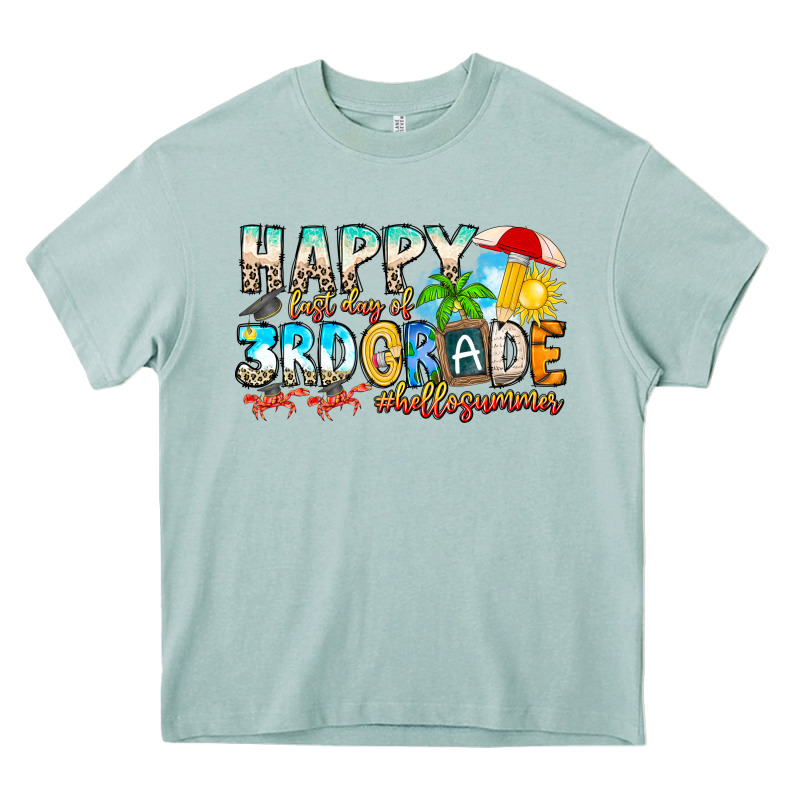 Name Farewell 3rd Grade  Hello Summer Heavy Core Tee by CowhideDigitalArt | Teevron
