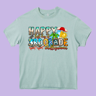 Name Farewell 3rd Grade  Hello Summer Heavy Core Tee Designed By Cowhidedigitalart