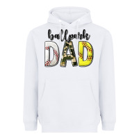White ballpark dad with softball and baseball Heavyweight Hoodie - texasbilliewilder
