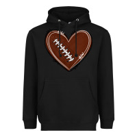 Black american football heart Heavyweight Hoodie - texasbilliewilder