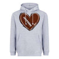 Heather Grey american football heart Heavyweight Hoodie - texasbilliewilder