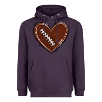 Plum american football heart Heavyweight Hoodie - texasbilliewilder