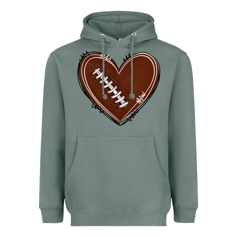 American Football Heart Heavyweight Hoodie by texasbilliewilder | Teevron