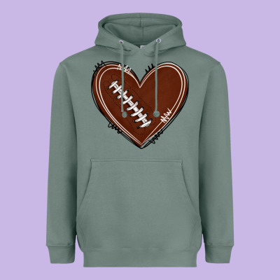 Heavyweight Hoodie american football heart