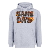 Heather Grey game day football leopard Heavyweight Hoodie - Zillion Design Studio