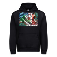 Black usa and mexico flag with leopard cowhide and gemstone background Urban Hoodie - Artiststas