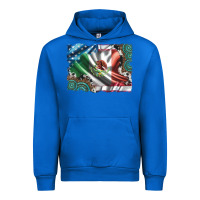 Cobalt usa and mexico flag with leopard cowhide and gemstone background Urban Hoodie - Artiststas