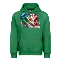 Emerald usa and mexico flag with leopard cowhide and gemstone background Urban Hoodie - Artiststas
