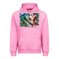 Fuchsia Pink usa and mexico flag with leopard cowhide and gemstone background Urban Hoodie - Artiststas