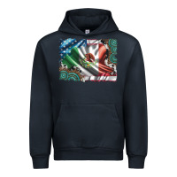 Navy usa and mexico flag with leopard cowhide and gemstone background Urban Hoodie - Artiststas